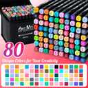 Alcohol Markers Set, 80 Color Dual Tip Art Drawing Markers, Artist Pens with Organizing Case for Adult Drawing Coloring Sketching