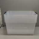 IRIS USA 72 Qt Stackable Plastic Storage Bins with Lids, 6 Pack - BPA-Free, Made in USA - See-Through Organizing Solution, Latches, Durable Nestable Containers, Secure Pull Handle - Clear