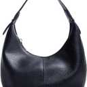 Women Vegan Leather Hobo Bag Crescent Shoulder Bags Slouchy Tote Handbag Y2K Clutch Purse