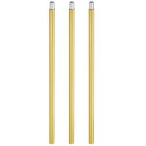 PATIKIL Threaded Extension Rod, 3 Sets 11.8" M10 x 1mm Fine Thread Lamp Pipe with Lamp Pipe Nipples for Pendant Light Island Lighting Chandeliers Stems, Gold Tone