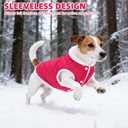 PUPTECK Dog Winter Coat, Warm Fleece Pet Jacket with Harness Built in, Water Resistant Windproof Collar Dog Puffer Vest, Doggy Snowsuits for Medium Small Dogs Cold Weather Apparel Outdoor, Pink L