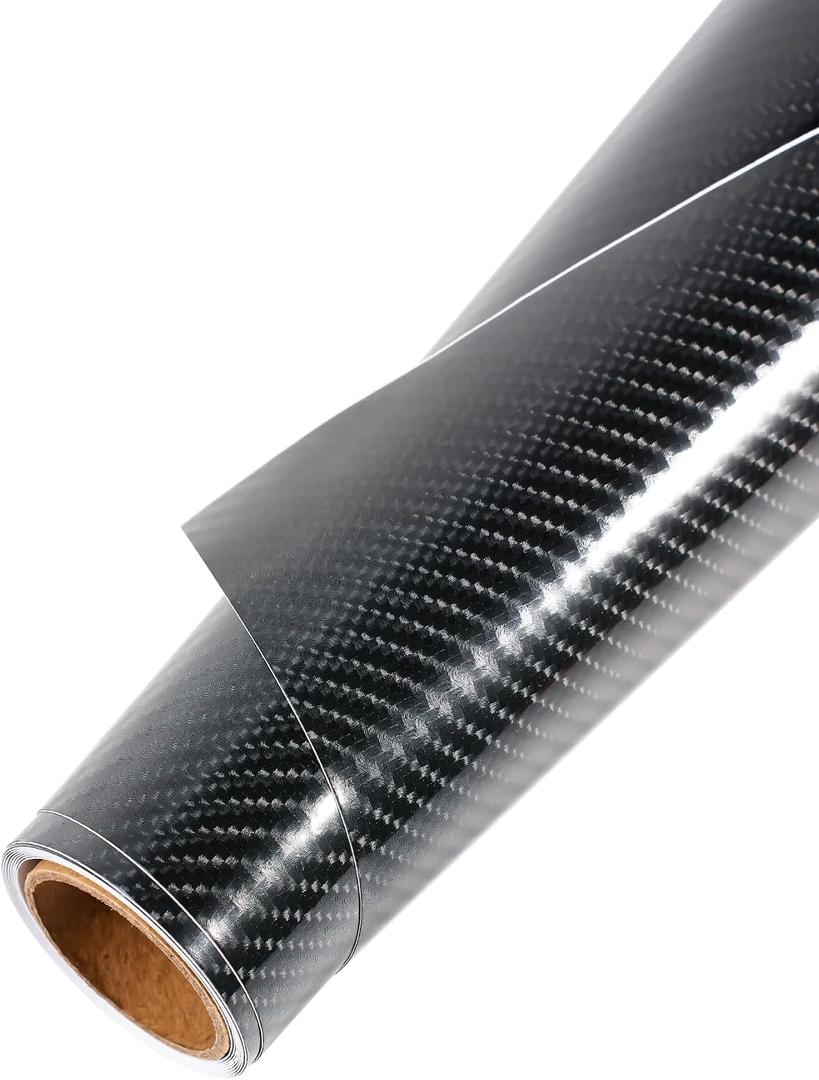 3D Carbon Fiber Car Vinyl Wrap Film - 24"x60" (2ft x 5ft) Durable Easy Application Automotive Wrapping Film Roll for Car, Truck Bed, Boat, Vehicle (Carbon Fiber Black) (EXP 12/02/26)