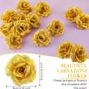 Syhood 100 Pieces Artificial Roses Head Fake Silk Rose 3 Inch DIY Fake Roses Silk Rose Shape Flowers for Valentine Wedding Flower Wall DIY Crafts Bouquet Decoration (Gold)