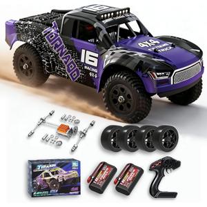 X-TMAGA Remote Control RC Cars 1:16 Monster Truck Toys Cars for Adult & Boys, 4WD Off-Road, Metal Transmission Parts, High Speed Fast 40+ KPH, 4X4 Waterproof with 2 Rechargeable Batteries (HS16-83)