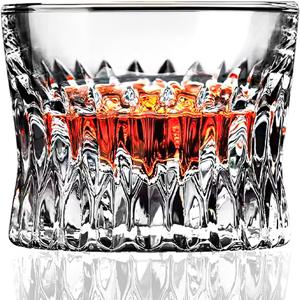 Askcraok Whiskey Glass Set of 2 Old Fashioned Glasses 3.7 oz for Cocktail,Bourbon,Cognac, Holiday Gifts Transparent (Clear)