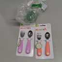 Munchkin Raise Toddler Fork and Spoon Utensil Set, Rest Keeps Tip Off Table, BPA Free, 4 Pack, Pink/Purple