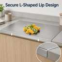 Stainless Steel Cutting Board with Lip, Dishwasher Safe (19.7 x 15.7 Inch)
