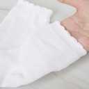 Shyyween 4 Pairs Girls White Ruffle Socks Kids Cotton School Uniform Dress Socks Crew Ankle Size 4-12 Years (White)