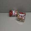 2 x 36 Pcs Valentine Heart Shaped Ornaments, Rose Gold Silver Pink Red Heart Ornaments for Mother's Day Christmas Wedding Anniversary Valentines Day Hanging Decorations