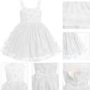 IDOPIP Toddler Baby Girls Butterfly Tutu Dress Summer Sleeveless Princess Butterfly Birthday Party Dresses Pageant Tulle Gown (White)