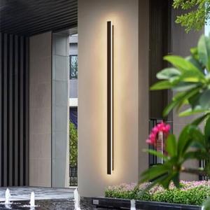 lundwa 56.3inch Long Outdoor LED Wall Light 45W Black Warm White Porch Light Acrylic Waterproof IP65 Exterior Wall Light Fixture for House Patio Porch Courtyard