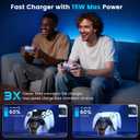 Upgraded for PS5 Controller Charger with Fast Charging AC Adapter, Dual Controller Charging Station Stand for PlayStation 5, Docking Station Case Storage for PlayStation 4