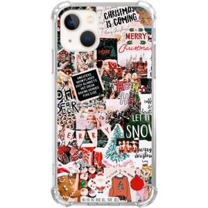 Aesthetic Christmas Collage Case Compatible with iPhone 14, Winter Merry Christmas Case for iPhone 14, Trendy Cool TPU Phone Case Cover