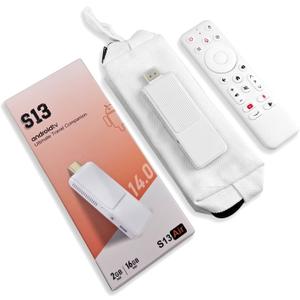 BOXPUT S13 Air Android TV Stick 14.0 RK3518 4K Smart TV Stick 2025 Android-Streaming Devies WIFI6 2GB RAM 16GB ROM with BT Voice Remote (with Gift Dust Bag)