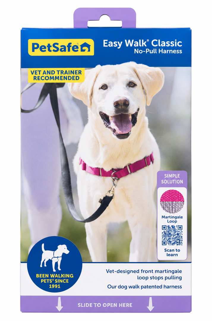 PetSafe Easy Walk No-Pull Walking Harness Raspberry / Silver Size Large