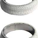 2 PCS Flange Donut Gaskets, Anti-leak Construction Donut Sealing Gaskets, 2.56 Inches Pipe Manifold Muffler Rings, Universal for Cars, Trucks, SUVs, Sedans (Silver)