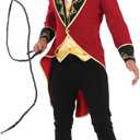 fun shack Ringmaster Costume for Men, Circus Ring Master Outfit, Carnival Costume for Themed Events and Parties (Large, Red)