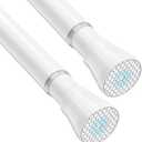 Shower Curtain Rod Spring Tension Rod 30 to 64 Inches 2PCS, Spring Tension Curtain Rod White Expandable for Window Wardrobe Doorway Kitchen
