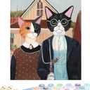 Miairivy DIY Paint by Numbers Kit for Adults & Beginners, Cat Easy Paint by Number Kits, 16 X 20 inches Large Size Colorful Canvas for Home Decor (MT4906)