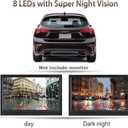 License Plate Backup Camera HD Night Vision Rear View Camera with 8 LEDs 170 Viewing Angle Waterproof Backup Rear Camera for Cars