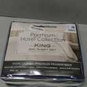 Mueller Ultratemp King Size Sheets Set, Super Soft 1800, 6 Piece, Deep Pocket up to 16" Cooling Sheets King Size, Transfers Heat, Breathes Better, Hypoallergenic, Wrinkle, Navy