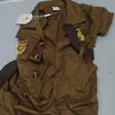 Baby Safari Outfit Wild One Birthday Outfit Girl Short Sleeve Safari Jumpsuit with Hat Toddler Zoo Keeper Outfit (18-24 Months, Brown)