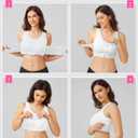 BRABIC Front Closure Post Surgical Compression Everyday Bra for Women Mastectomy with Removable Breast Support Band M