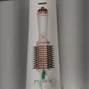 Plavogue Dual Voltage Blow Dryer Brush for European Travel,110V-240V Hot Air Brush with Volumizer, Negative Ionic Anti-Frizz - Styling Brush with Ceramic Coating for Long/Mid Hair Types, Oval Shape (White Gold)