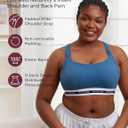 Momcozy Nursing Bras for Breastfeeding, FB011 Low-Impact Nursing Sports Bra Support Maternity Pregnancy Padded Wireless Bra (Blue), Medium