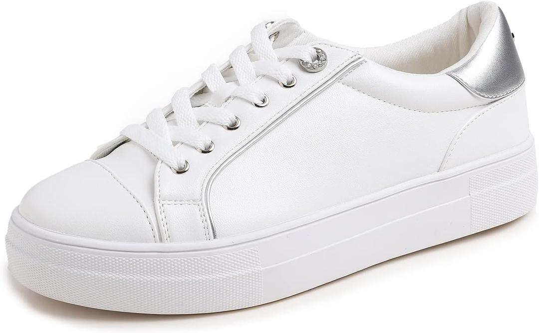Women's Fashion Bling Deco Party Lightweight Vegan Leather Sneaker, 9