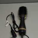 Professional Blowout Hair Dryer Brush, Black Gold Dryer and Volumizer, Hot Air Brush for Women, 75MM Oval Shape (Black Gold)