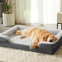 Orthopedic Dog Bed for Extra Large Dogs, Egg Crate Foam Bed for Extra Large Dogs, Equipped with Removable Waterproof Pillow Cover and Anti-Slip Bottom, Pet Bed, 61" x 43"
