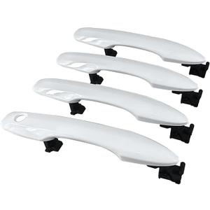 1 Lot 4 Doors White Exterior Door Handle Compatible with 2019-2023 Toyota Camry 2019-2023 Corolla 2020-2023 Avalon