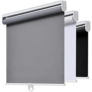 AOSKY Cordless Roller Shades Blackout Blinds for Windows Room Darkening Rolled Up Shades with Spring System, UV Protection Window Shades Door Blinds for Home and Office (38" W x 72" H, Grey)