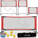Mini Pickleball Dink Net, Small Size Set 4ft + 7ft, Paddles, Court Markers, 6