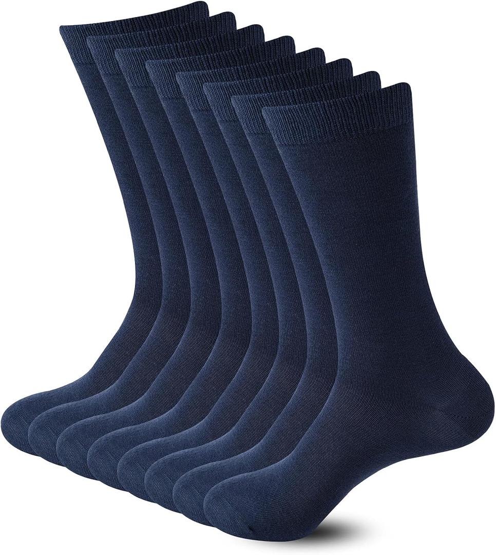Sock Amazing Unisex Bamboo Rayon Socks Super Soft Black Crew Socks 8 Pack (9-11, Royal Blue)