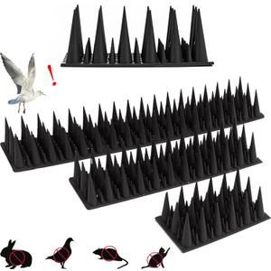 Bird Spikes for Outside to Keep Birds Away, 20 Pack Anti-Bird Spikes with Irregular Design : 19.6 Ft Spikes for Fence, Roof, Balcony, Effective for Cats, Squirrels, Pigeons, Black