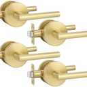 Goldenwarm 4 Pack Gold Closet Door Handles, Brushed Gold Passage Door Handles, Brushed Brass Closet Door Levers for Hallway, Closet, Heavy Duty Zinc-Alloy