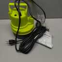 1/3 HP Submersible Water Pump 2000 GPH Portable Small Sump Pump For Pool Cover, Basements, Puddles, Gardens Ponds With 16.4 Ft Power Cord and Hose Adapters, Yellow