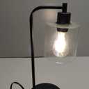 DLLT Floor Lamp Tall for Room: Black Standing Lamp with Clear Glass Lampshade for Living Room - Modern Bright Lamp for Bedroom - Industrial Corner Floor Lamps for Office 8W Led Bulb Included