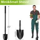 Small Shovel 43.3Inch Durable Metal Shovel for Digging Small Spade Shovel Garden Shovel for Gardening Digging Camping Farming and Outdoors, Black