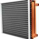 18x18 Heat Exchanger Water To Air With Copper Ports High Heat Energy for Hot Air Wood Furnace Plenum And Hydronic Heating (18X18)