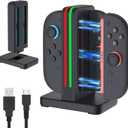 Switch 2 Joycon Charger 4 in 1 Switch 2 Charging Dock Only for Switch2 Joycon Controller, Portable & Detachable