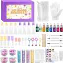 Dewiitine Adult Lip Gloss Base Kit, Cosmetic Lip Gloss Ingredients Set for Personal Use, Clear Gloss Base with Color Pigments & Empty Tubes, Non-Toy, 18+