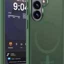 WRJ Magnetic Matte Case for Samsung Galaxy S25 6.2-Inch, [Compatible with Magsafe] [Military Grade Drop Protection] Slim Translucent Anti-Fingerprints Shockproof Protective Phone Case-Green