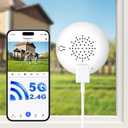 Window Camera No-Drill 2K Ultra HD Window Security Camera with 5G/2.4G WiFi, Enhanced Night Vision, AI Human Detection, Easy Glass Mount for Apartment, Condo, and Home Outdoor View (white 1 pack)