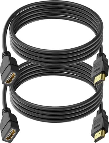 SAISN 1 Pack HDMI Extension Cable 3 Feet High Speed HDMI Male to Female Adapter Cord 1080P HDMI Cable Extender Video Wire for for HDTV, Monitor, PC, Laptop, Projector
