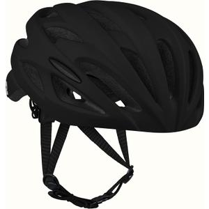 Retrospec Silas Road Bike Helmet with 24 Air Vents & Built-in LED Safety Light - Adjustable Adult Cycling Protection 54-61cm - Padded & Lightweight Design (Matte Black)