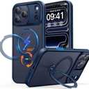 for iPhone 17 Pro Case: with 360 Spin Magnetic Stand, Camera Control Button, Fit for MagSafe, Military Drop Protection, Protective Slim Phone Cover for 17Pro with Ring Kickstand, 6.3", Blue