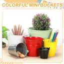 Small Metal Buckets, Mini Buckets with Handle Galvanized Colored Tin Pail Containers Basket Party Supplies - Fit for (Halloween - Classroom Crafts) 7" & 10Pcs & Yellow